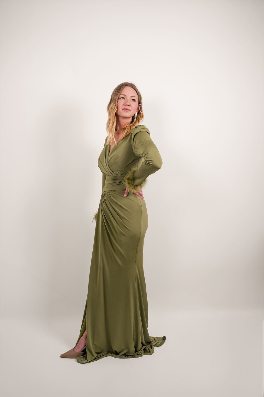 Robe Leyla Kaki