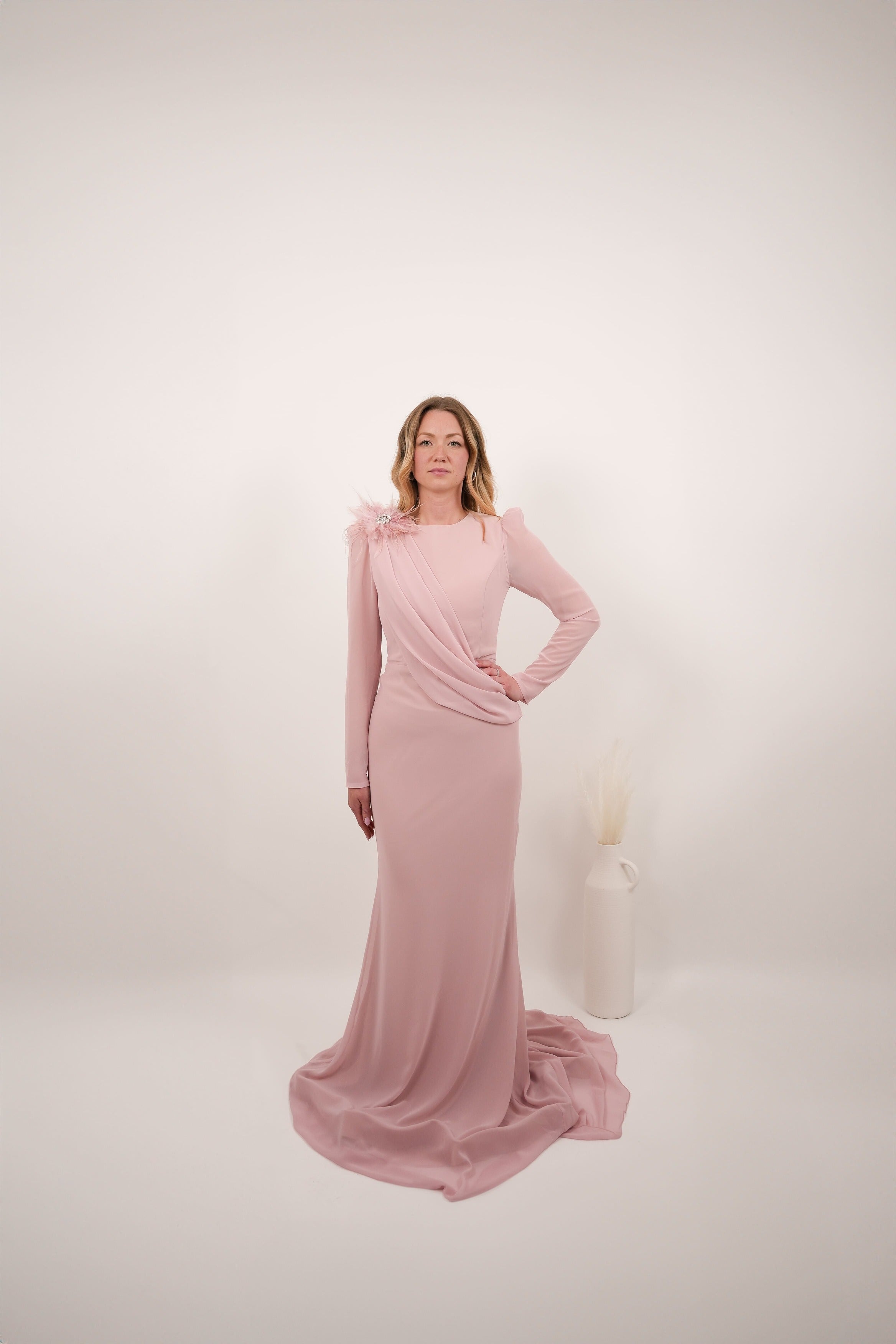 Robe Rüya rose pâle