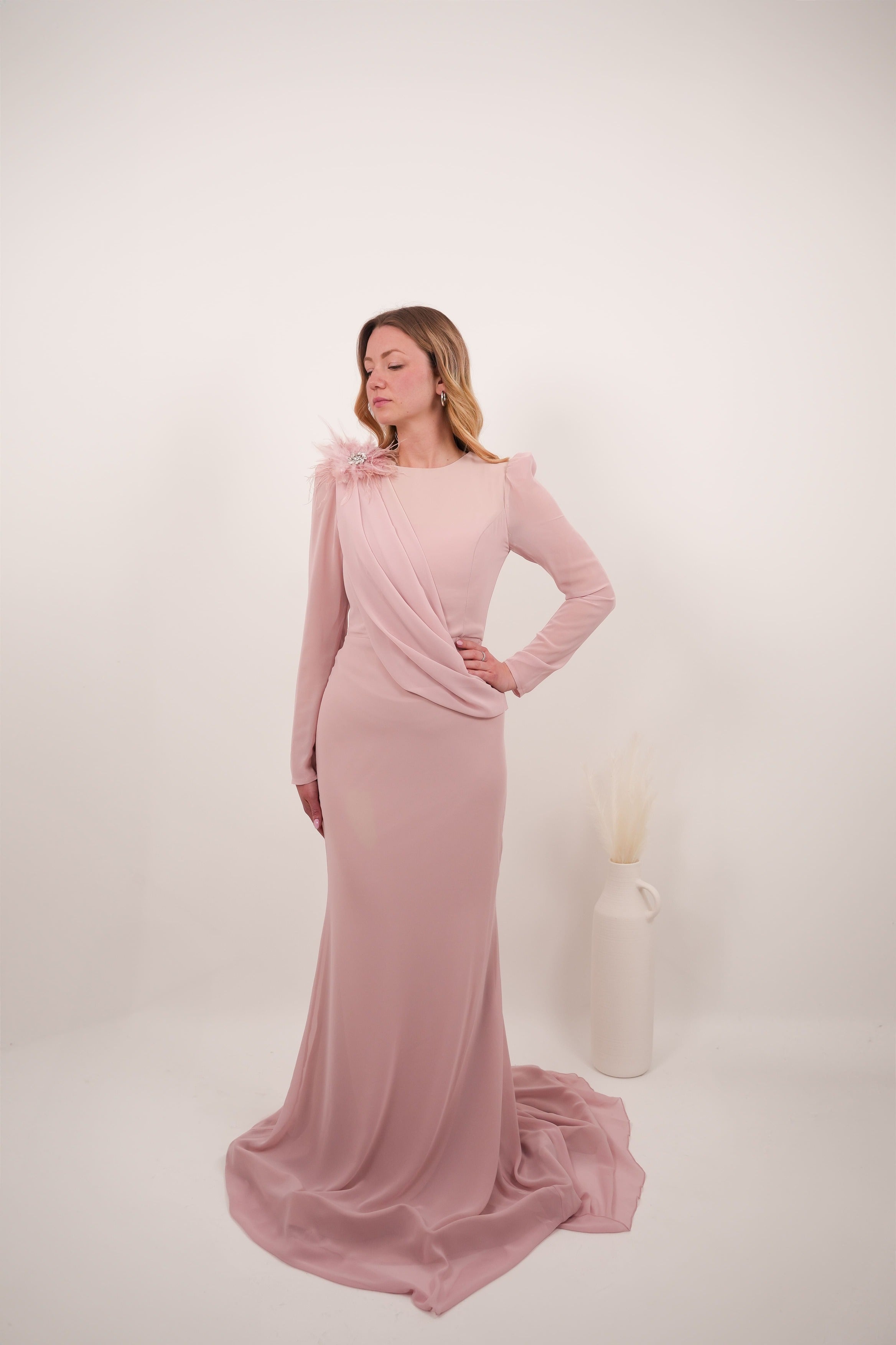 Robe Rüya rose pâle
